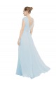 Sleeveless V-Neck Soft Chiffon Sea Glass Long Bridesmaid Dress Leicester