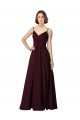 Sleeveless V-Neck Soft Chiffon Burgundy Gold Long Bridesmaid Gown Leicester