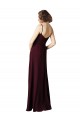 Sleeveless V-Neck Soft Chiffon Burgundy Gold Long Bridesmaid Gown Leicester