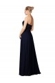 Sleeveless Sweetheart Soft Chiffon Dark Navy Long Bridesmaid Dress / Formal Dress Leicester