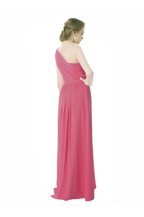 Sleeveless One Shoulder Soft Chiffon Mint Green Long Bridesmaid Dress Leicester