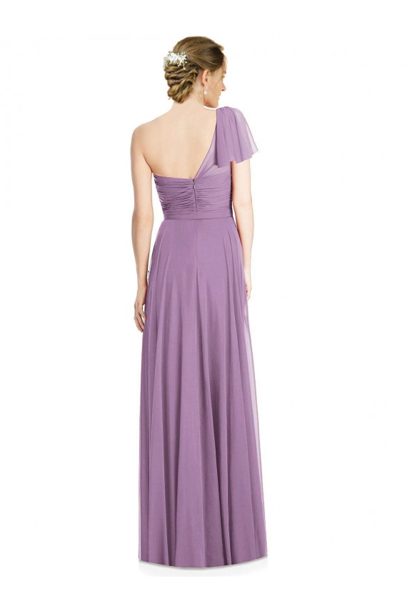 Flutter Sleeves Sweetheart Soft Chiffon Dark Lavender Long Formal Dress / Bridesmaid Dress Leicester