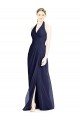 Sleeveless V-Neck Soft Chiffon Dark Navy Long Formal Dress / Bridesmaid Dress Leicester