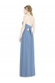 Sleeveless Halter Neck Chiffon Dusty Blue Long Floor Length Bridesmaid Dress Leicester