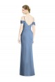 Cold Shoulder Jewel Soft Chiffon Dusty Blue Long Formal Evening Gown / Bridesmaid Dress Leicester