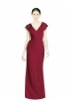Sleeveless V-Neck Soft Chiffon Burgundy Trumpet Long Bridesmaid Dress Leicester
