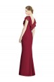 Sleeveless V-Neck Soft Chiffon Burgundy Trumpet Long Bridesmaid Dress Leicester