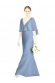 Sleeveless V-Neck Soft Chiffon Dusty Blue Trumpet Long Bridesmaid Dress Leicester