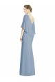 Sleeveless V-Neck Soft Chiffon Dusty Blue Trumpet Long Bridesmaid Dress Leicester