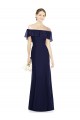 Sleeveless Off the Shoulder Soft Chiffon Dark Navy Long Bridesmaid Dress Leicester