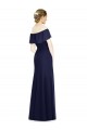Sleeveless Off the Shoulder Soft Chiffon Dark Navy Long Bridesmaid Dress Leicester