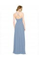 Sleeveless High Neck Chiffon Dusty Blue Long Bridesmaid Dress / Evening Dress Leicester