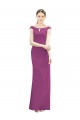Sleeveless High Neck Soft Chiffon Wild Berry Long Bridesmaid Dress Leicester