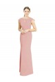 Cap Sleeves High Neck Soft Chiffon Bliss Pink Long Formal Dress / Bridesmaid Dress Leicester