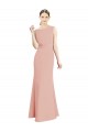 Sleeveless High Neck Soft Chiffon Bliss Pink Long Bridesmaid Dress Leicester