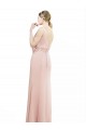 Sleeveless High Neck Soft Chiffon Bliss Pink Long Bridesmaid Dress Leicester