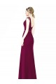 Sleeveless High Neck Soft Chiffon Burgundy Long Bridesmaid Dress Leicester