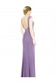 Sleeveless High Neck Soft Chiffon Dark Lavender Long Formal Dress / Bridesmaid Dress Leicester