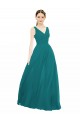 Sleeveless V-Neck Chiffon Hunter Long Bridesmaid Gowns Leicester