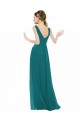 Sleeveless V-Neck Chiffon Hunter Long Bridesmaid Gowns Leicester