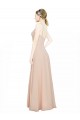 Sleeveless V-Neck Luxe Chiffon Pink Long Bridesmaid Dress / Evening Dress Leicester
