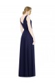 Sleeveless Cowl Neck Soft Chiffon Dark Navy Long Bridesmaid Dress Leicester