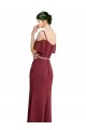 Cold Shoulder Sweetheart Soft Chiffon Burgundy Long Bridesmaid Dress Leicester