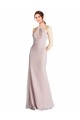 Sleeveless High Neck Soft Chiffon Sheath Long Bridesmaid Dress Leicester