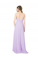 Sleeveless V-Neck Soft Chiffon Lilac Long High Low Bridesmaid Dress Leicester