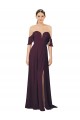Cold Shoulder Sweetheart Soft Chiffon Grape Long Formal Dress / Bridesmaid Dress Leicester