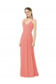 Sleeveless V-Neck Soft Chiffon Desert Rose Long Bridesmaid Dress Leicester