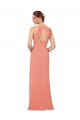 Sleeveless V-Neck Soft Chiffon Desert Rose Long Bridesmaid Dress Leicester