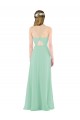Sleeveless V-Neck Soft Chiffon Mint Green Long Bridesmaid Dress Leicester