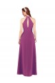 Sleeveless V-Neck Soft Chiffon Wild Berry Sheath Long Bridesmaid Dress Leicester