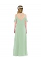 Sleeveless Off the Shoulder Soft Chiffon Sage Long Bridesmaid Dress Leicester