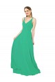 Sleeveless V-Neck Soft Chiffon Emerald Green Long Bridesmaid Dress Leicester