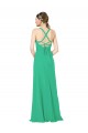 Sleeveless V-Neck Soft Chiffon Emerald Green Long Bridesmaid Dress Leicester