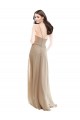 Sleeveless High Neck Soft Chiffon Champagne Long Bridesmaid Dress Leicester