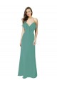 Sleeveless V-Neck Soft Chiffon Icelandic Silver Long Bridesmaid Gown Leicester