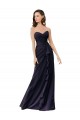Sleeveless Sweetheart Soft Chiffon Dark Navy Long Bridesmaid Dress Leicester