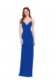 Sleeveless V-Neck Soft Chiffon Royal Blue Long Bridesmaid Dress / Formal Dress Leicester