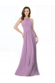 Sleeveless Halter Neck Soft Chiffon Dark Lavender Long Bridesmaid Dress Leicester