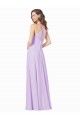 Sleeveless Square Neck Soft Chiffon Lilac Long Bridesmaid Gown Leicester