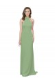 Sleeveless High Neck Soft Chiffon Seagrass Long Formal Dress / Bridesmaid Dress Leicester