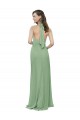 Sleeveless High Neck Soft Chiffon Seagrass Long Formal Dress / Bridesmaid Dress Leicester