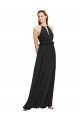 Sleeveless Halter Neck Soft Chiffon Black Long Bridesmaid Dress Leicester