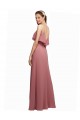 Sleeveless Scoop Neck Chiffon Dark Navy Long Floor Length Bridesmaid Dress Leicester