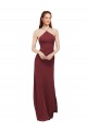 Sleeveless Halter Neck Soft Chiffon Burgundy Long Formal Dress / Bridesmaid Dress Leicester