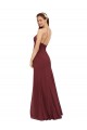Sleeveless Halter Neck Soft Chiffon Burgundy Long Formal Dress / Bridesmaid Dress Leicester