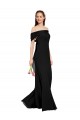 Sleeveless Off the Shoulder Soft Chiffon Black Long Prom Dress / Bridesmaid Dress Leicester